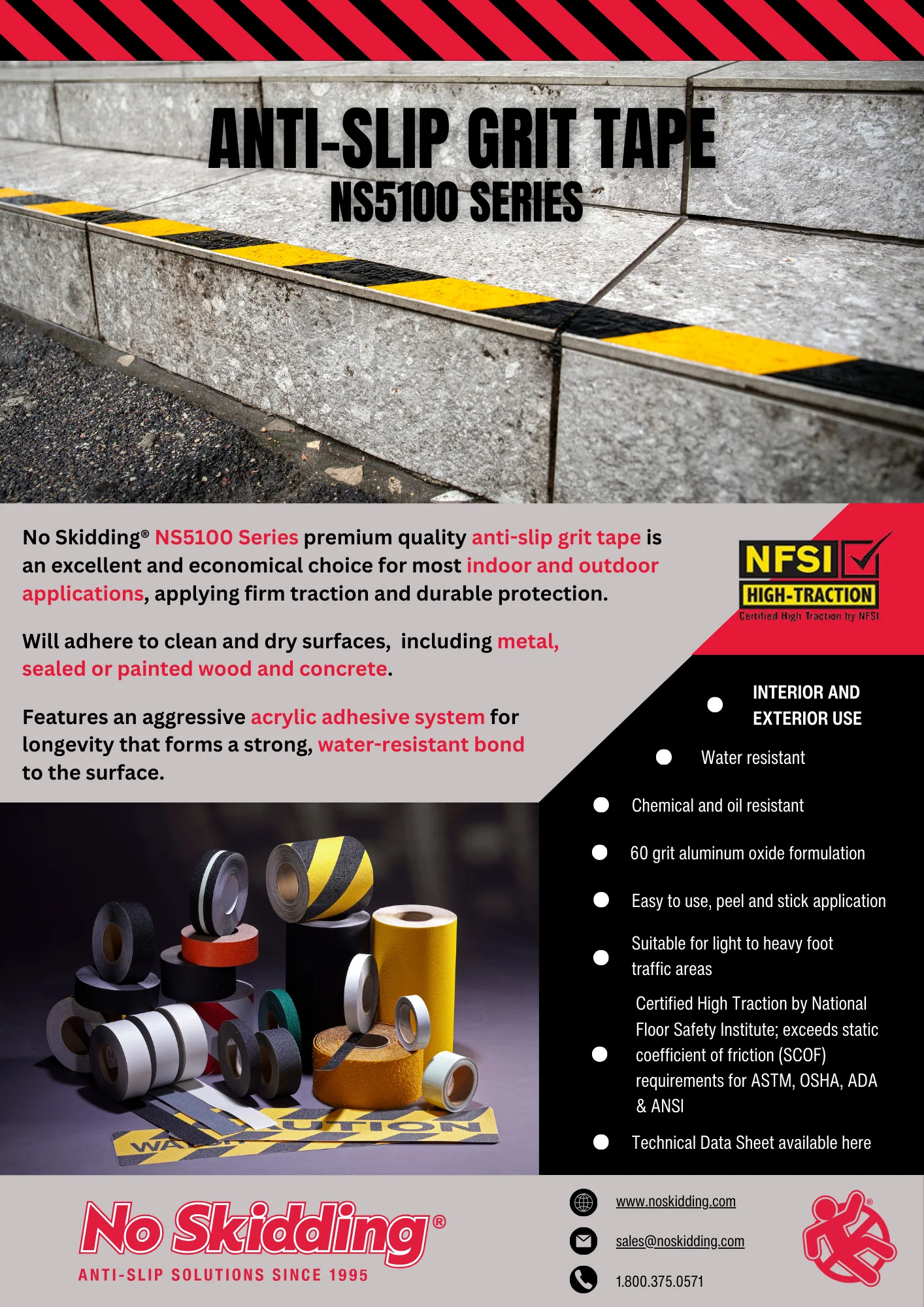 High Traction Anti-Slip Tape (60 Grit) - Black - NS5100B Series
